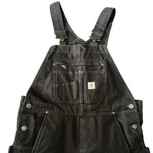 Brown quilted carhartt overalls
